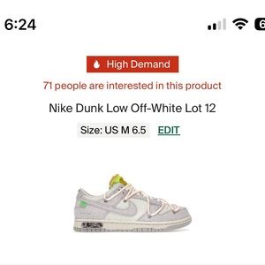 Nike Dunk Low Off-White Gray and Cream Sneakers